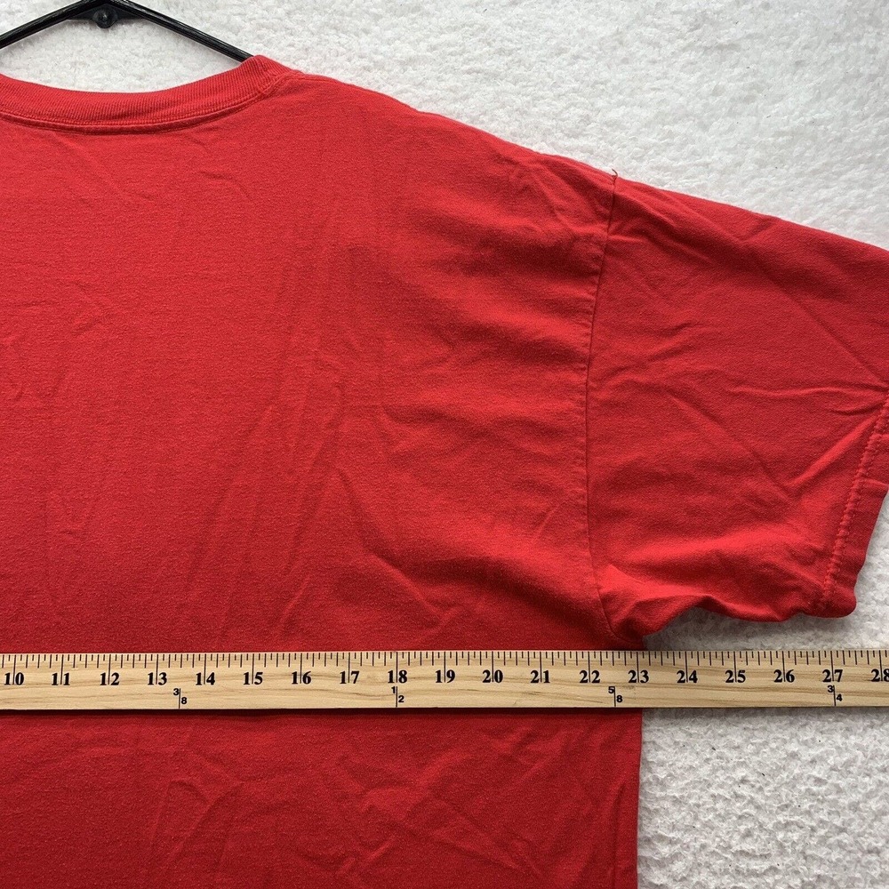 VTG Hanes Beefy T-Shirt Adult XL X-Large Pringles Man Superhero Chips Snacks Red - Picture 10 of 14